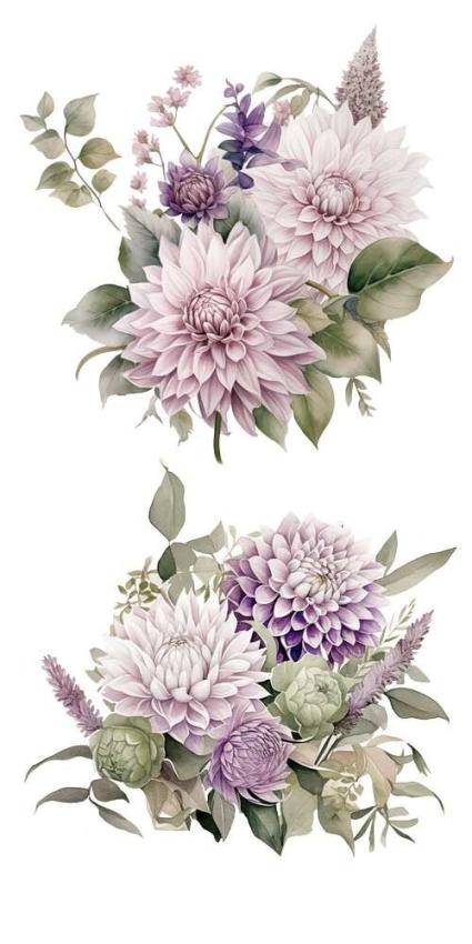 Papers For you - Transfer Aufkleber "Dahlias" Decor Transfers 6x12 Inch