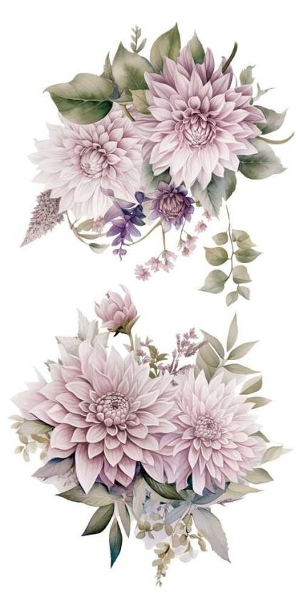 Papers For you - Transfer Aufkleber "Dahlias" Decor Transfers 6x12 Inch
