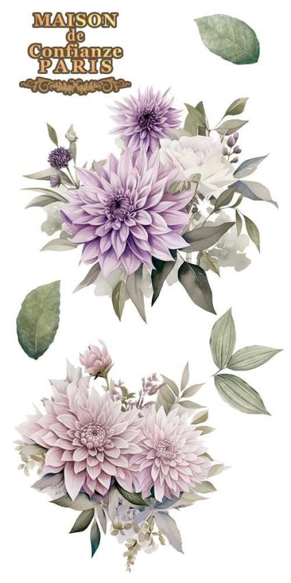 Papers For you - Transfer Aufkleber "Dahlias" Decor Transfers 6x12 Inch