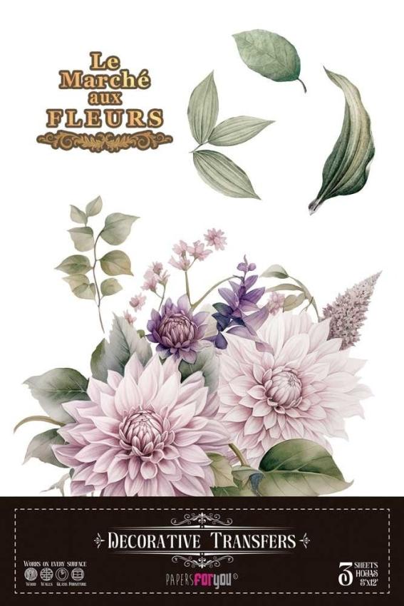Papers For you - Transfer Aufkleber "Dahlias" Decor Transfers 8x12 Inch