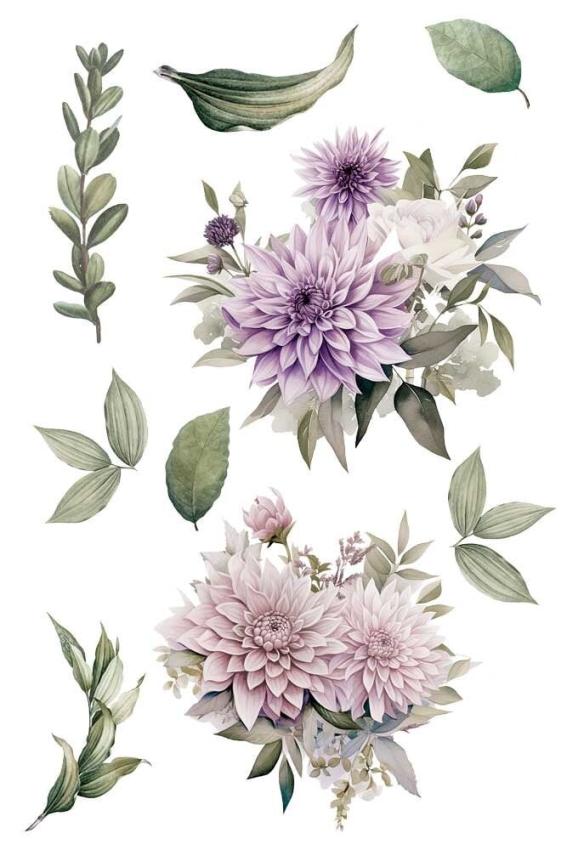 Papers For you - Transfer Aufkleber "Dahlias" Decor Transfers 8x12 Inch