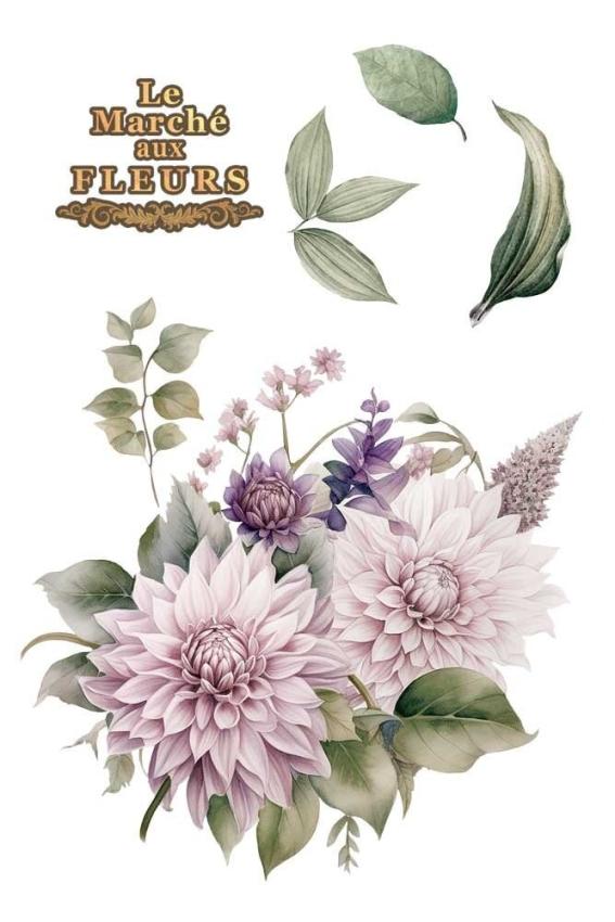 Papers For you - Transfer Aufkleber "Dahlias" Decor Transfers 8x12 Inch