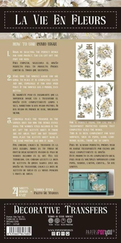 Papers For you - Transfer Aufkleber "Daisies" Decor Transfers 6x12 Inch