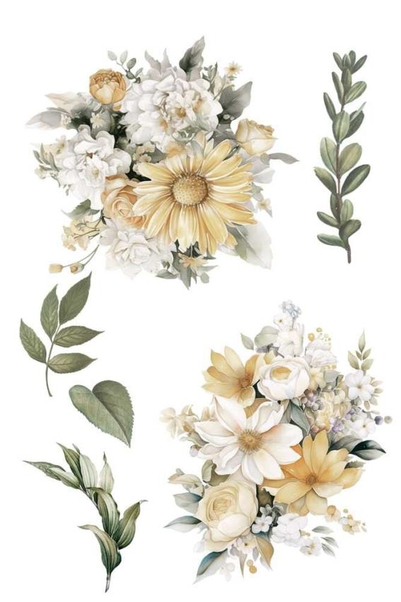 Papers For you - Transfer Aufkleber "Daisies" Decor Transfers 8x12 Inch