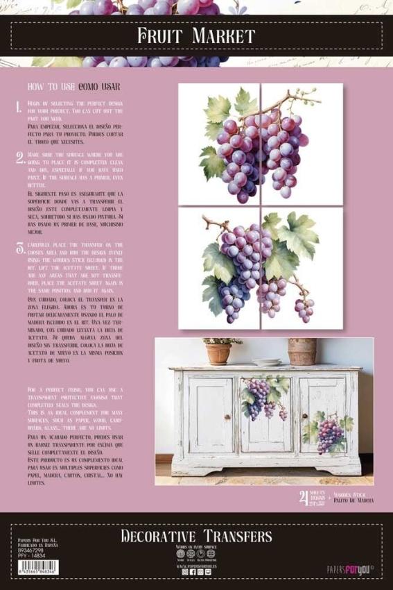 Papers For you - Transfer Aufkleber "Grapes" Decor Transfers 24x35 Inch