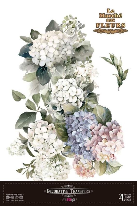 Papers For you - Transfer Aufkleber "Hydrangeas" Decor Transfers 24x35 Inch
