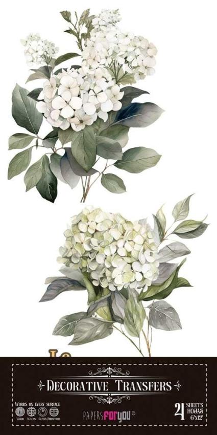 Papers For you - Transfer Aufkleber "Hydrangeas" Decor Transfers 6x12 Inch