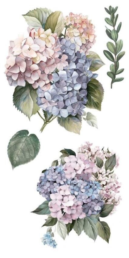 Papers For you - Transfer Aufkleber "Hydrangeas" Decor Transfers 6x12 Inch