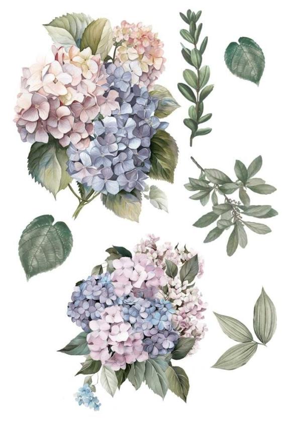 Papers For you - Transfer Aufkleber "Hydrangeas" Decor Transfers 8x12 Inch