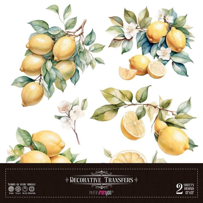 Papers For you - Transfer Aufkleber "Lemon" Decor Transfers 12x12 Inch