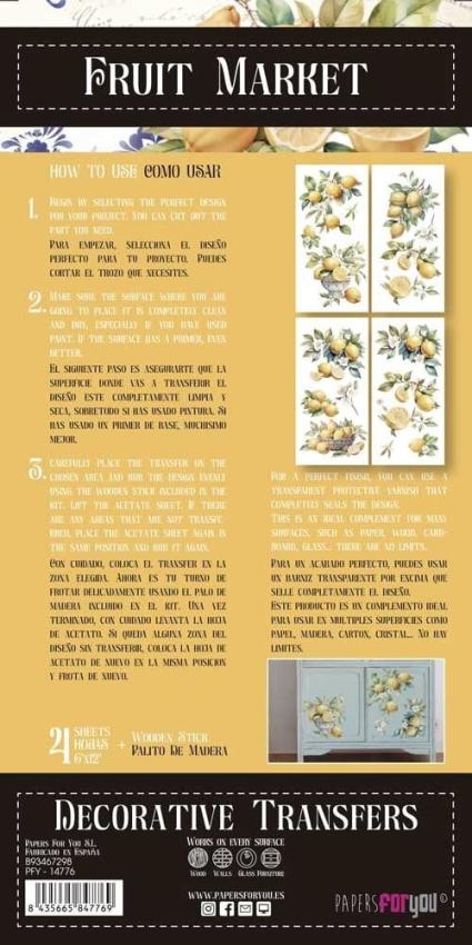 Papers For you - Transfer Aufkleber "Lemon" Decor Transfers 6x12 Inch