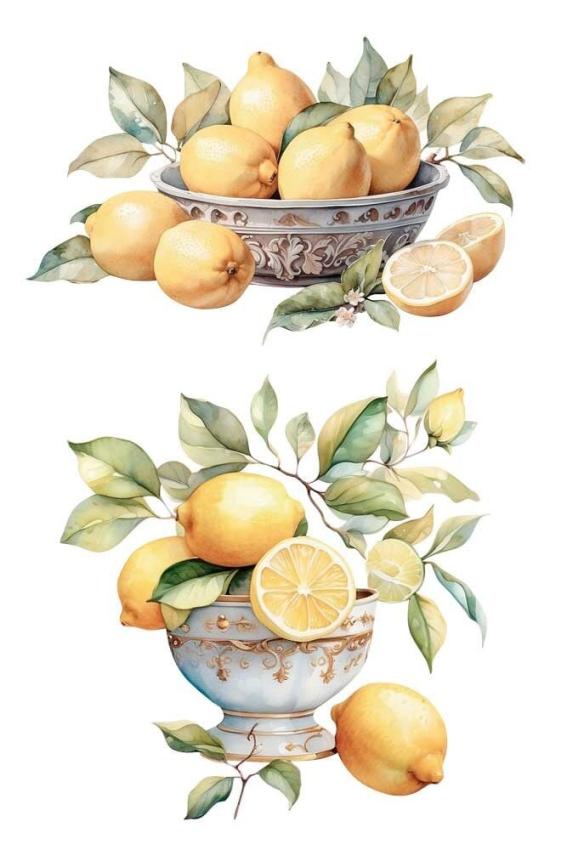 Papers For you - Transfer Aufkleber "Lemon" Decor Transfers 8x12 Inch