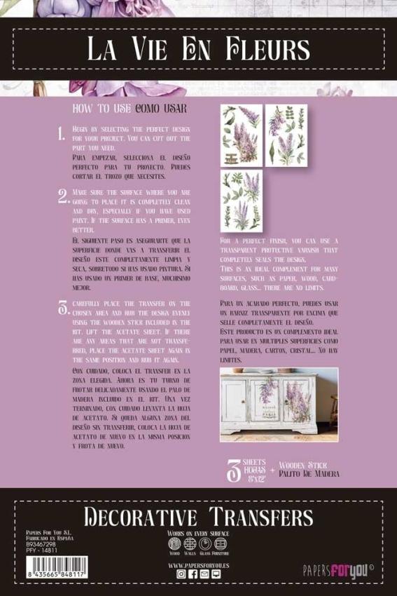 Papers For you - Transfer Aufkleber "Lilacs" Decor Transfers 8x12 Inch