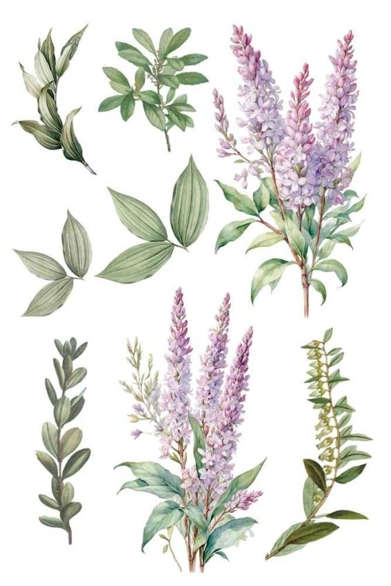 Papers For you - Transfer Aufkleber "Lilacs" Decor Transfers 8x12 Inch