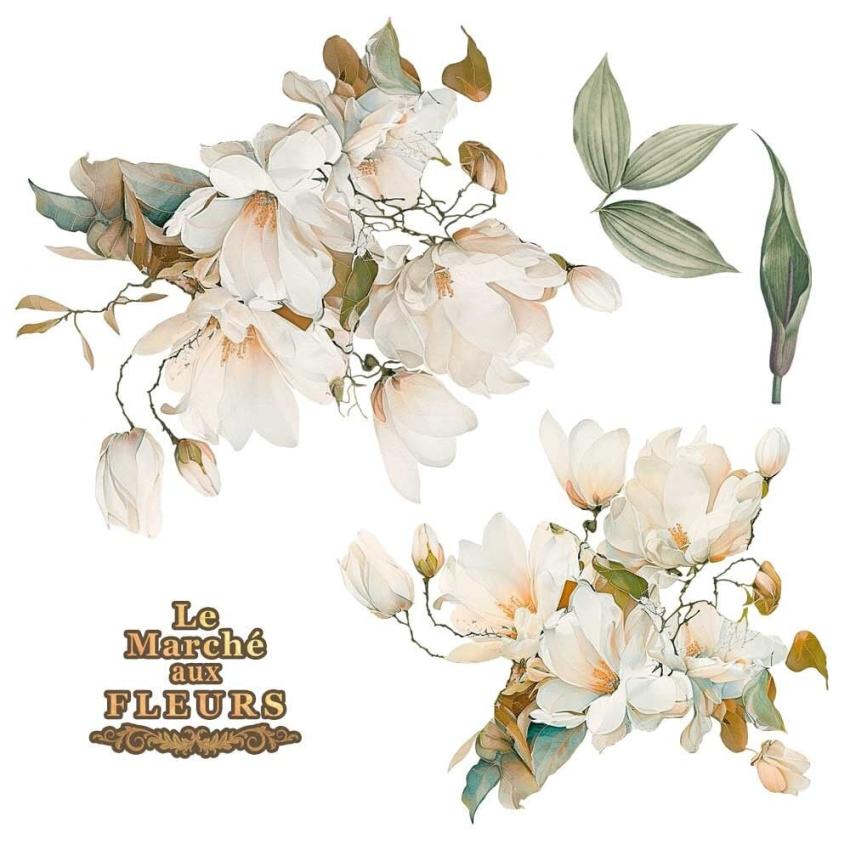 Papers For you - Transfer Aufkleber "Magnolias" Decor Transfers 12x12 Inch