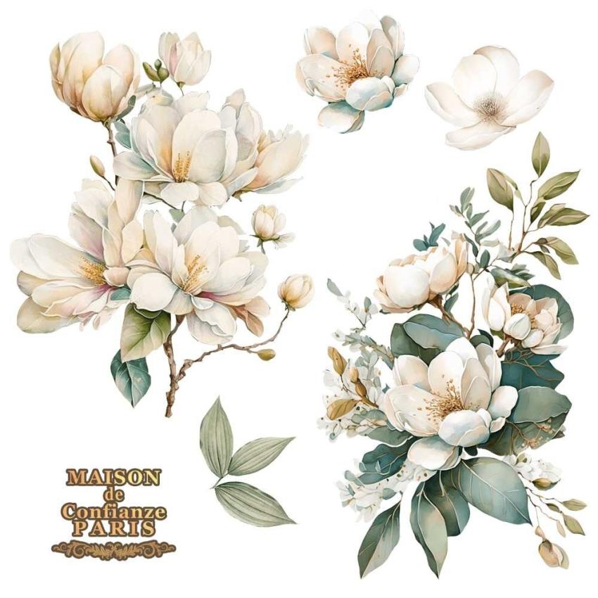 Papers For you - Transfer Aufkleber "Magnolias" Decor Transfers 12x12 Inch