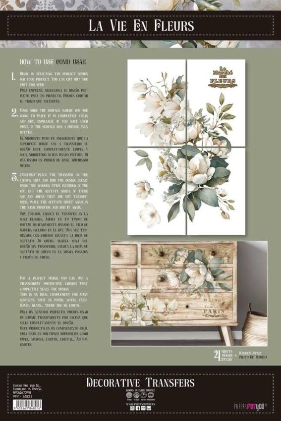 Papers For you - Transfer Aufkleber "Magnolias" Decor Transfers 24x35 Inch