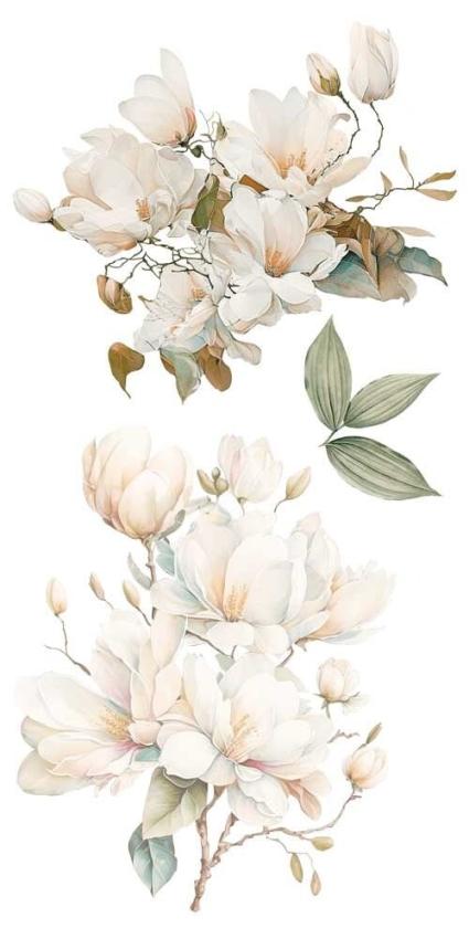 Papers For you - Transfer Aufkleber "Magnolias" Decor Transfers 6x12 Inch