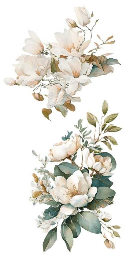 Papers For you - Transfer Aufkleber "Magnolias" Decor Transfers 6x12 Inch