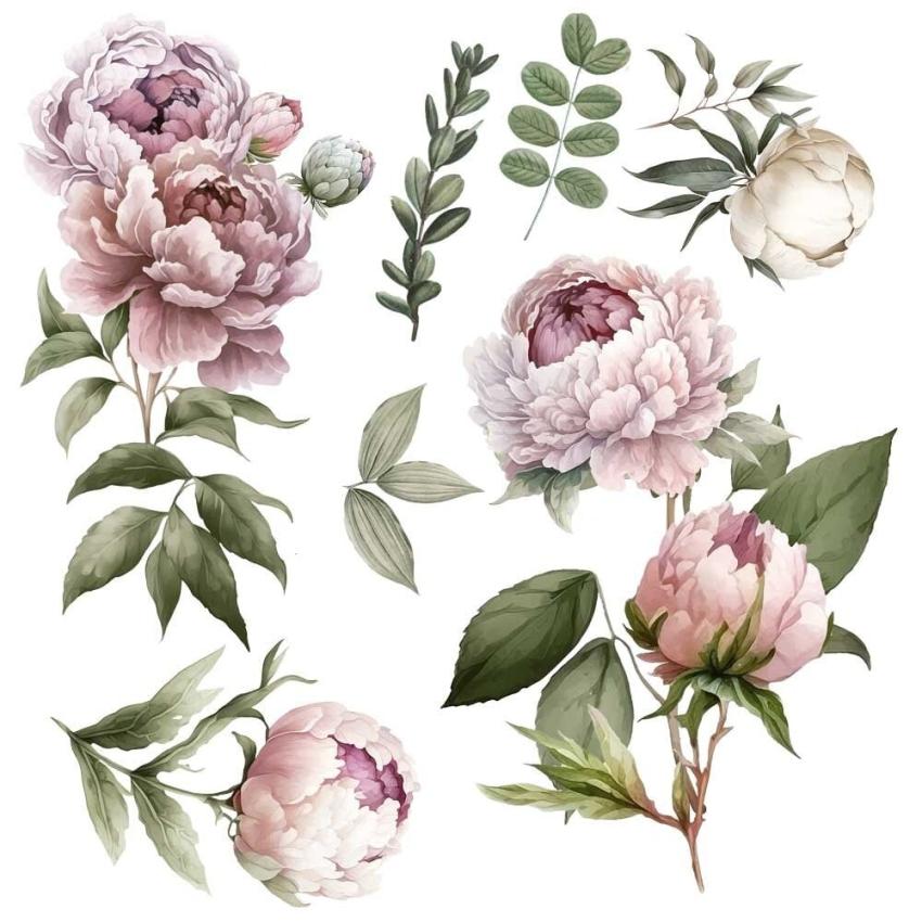 Papers For you - Transfer Aufkleber "Peonies" Decor Transfers 12x12 Inch