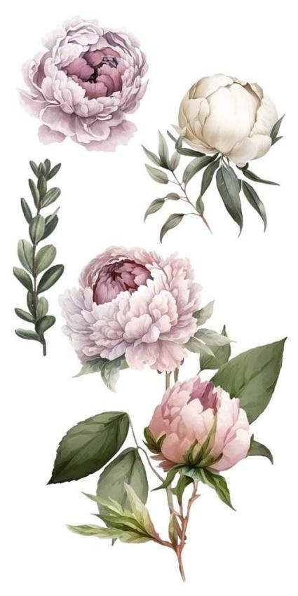 Papers For you - Transfer Aufkleber "Peonies" Decor Transfers 6x12 Inch