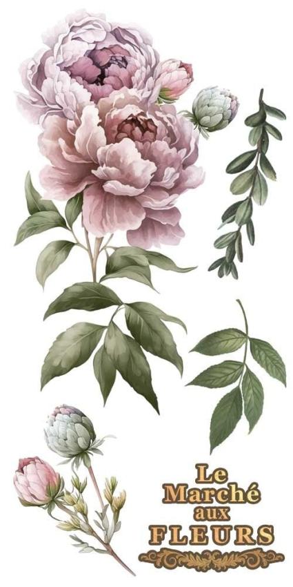 Papers For you - Transfer Aufkleber "Peonies" Decor Transfers 6x12 Inch