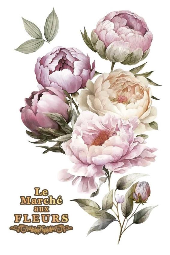 Papers For you - Transfer Aufkleber "Peonies" Decor Transfers 8x12 Inch