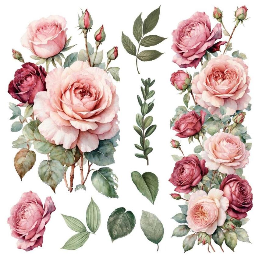 Papers For you - Transfer Aufkleber "Rosé" Decor Transfers 12x12 Inch