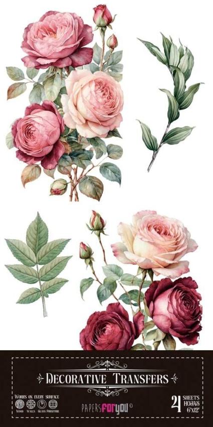 Papers For you - Transfer Aufkleber "Rosé" Decor Transfers 6x12 Inch