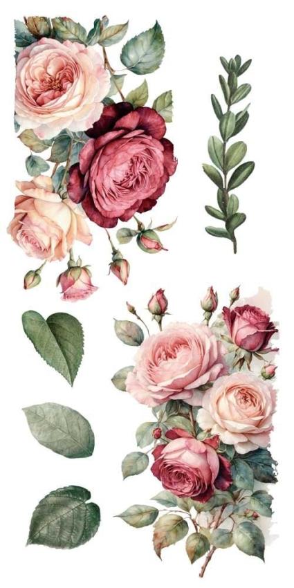 Papers For you - Transfer Aufkleber "Rosé" Decor Transfers 6x12 Inch