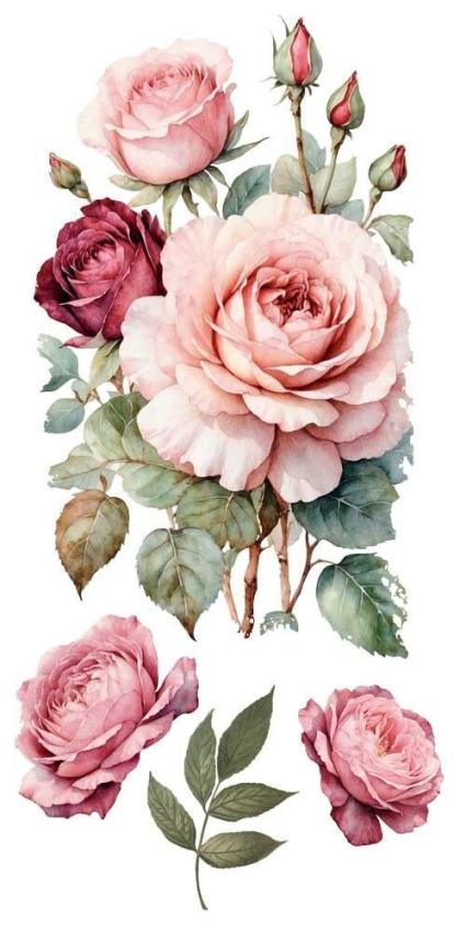 Papers For you - Transfer Aufkleber "Rosé" Decor Transfers 6x12 Inch