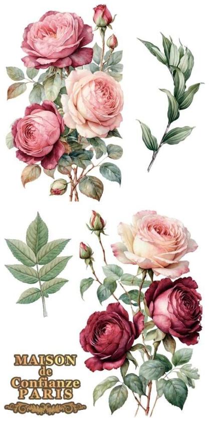 Papers For you - Transfer Aufkleber "Rosé" Decor Transfers 6x12 Inch