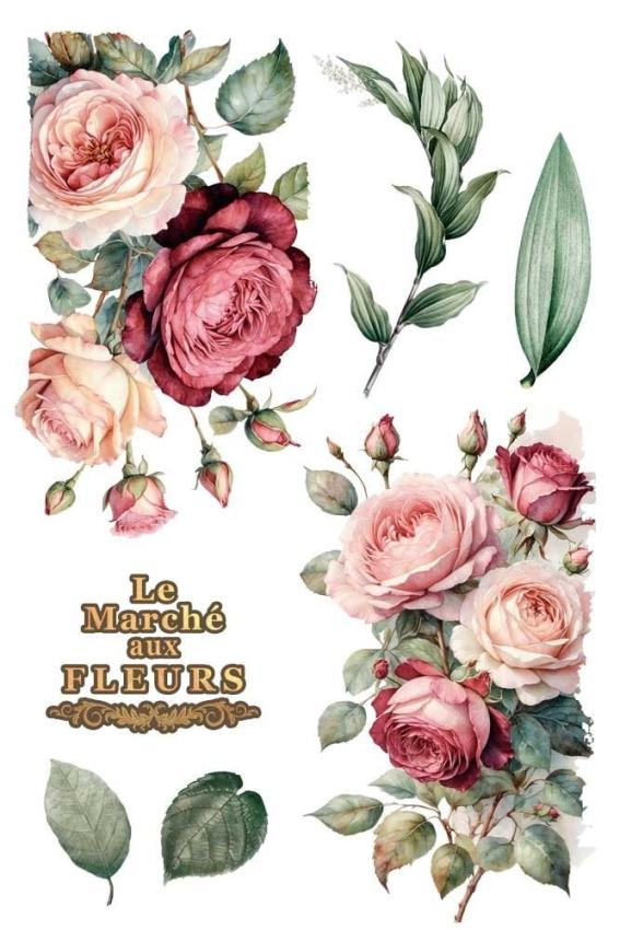 Papers For you - Transfer Aufkleber "Rosé" Decor Transfers 8x12 Inch