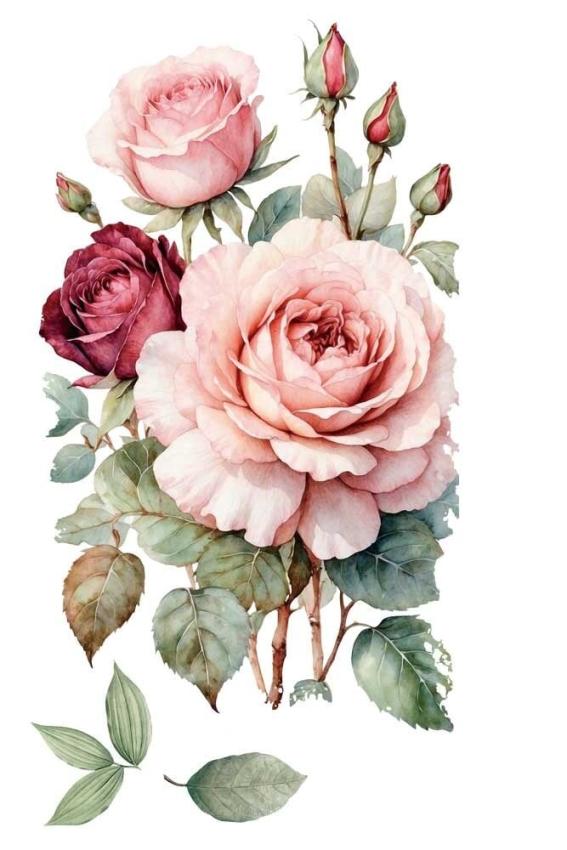 Papers For you - Transfer Aufkleber "Rosé" Decor Transfers 8x12 Inch