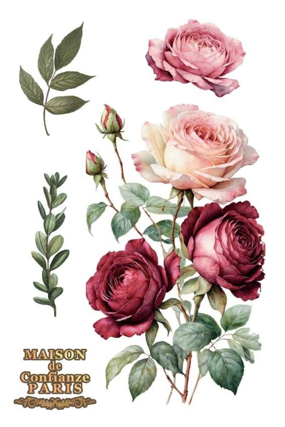 Papers For you - Transfer Aufkleber "Rosé" Decor Transfers 8x12 Inch