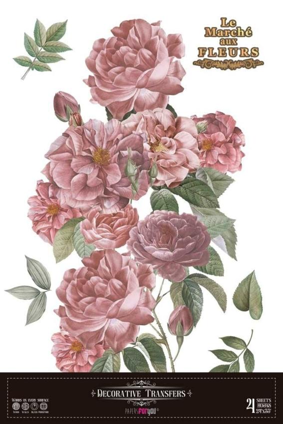 Papers For you - Transfer Aufkleber "Roses" Decor Transfers 24x35 Inch
