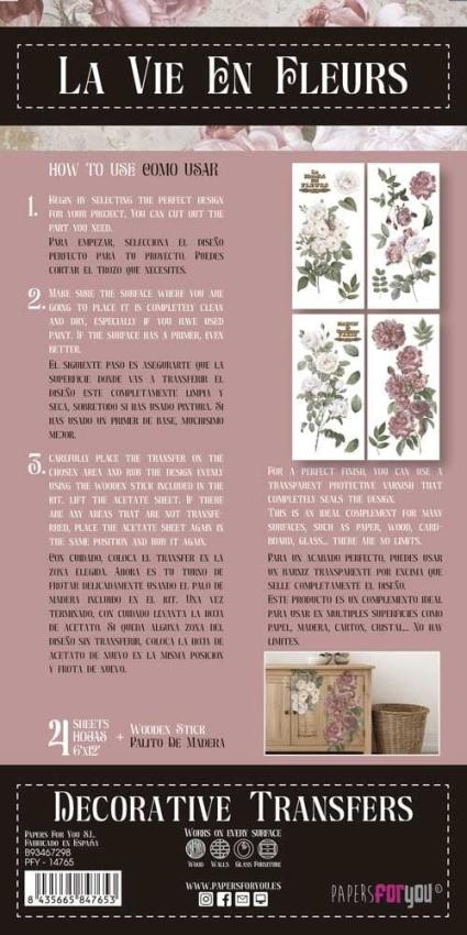 Papers For you - Transfer Aufkleber "Roses" Decor Transfers 6x12 Inch