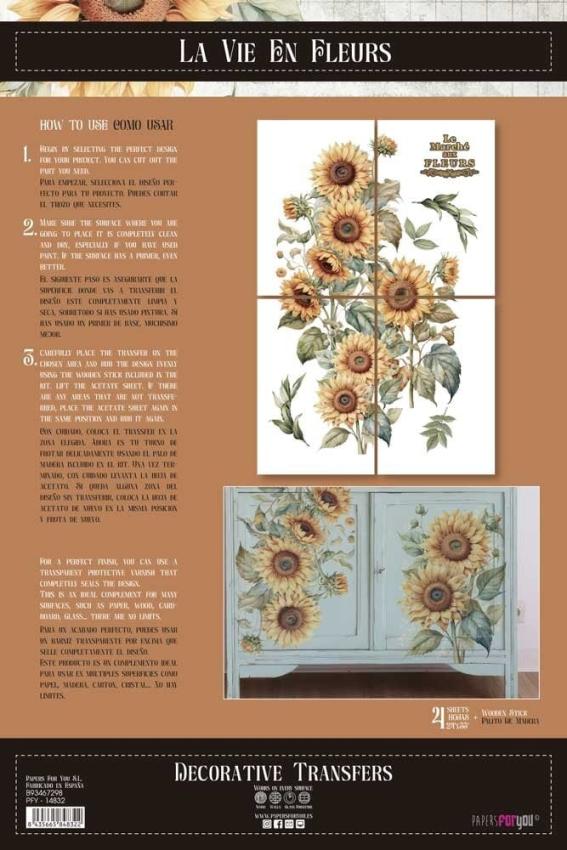 Papers For you - Transfer Aufkleber "Sunflowers" Decor Transfers 24x35 Inch