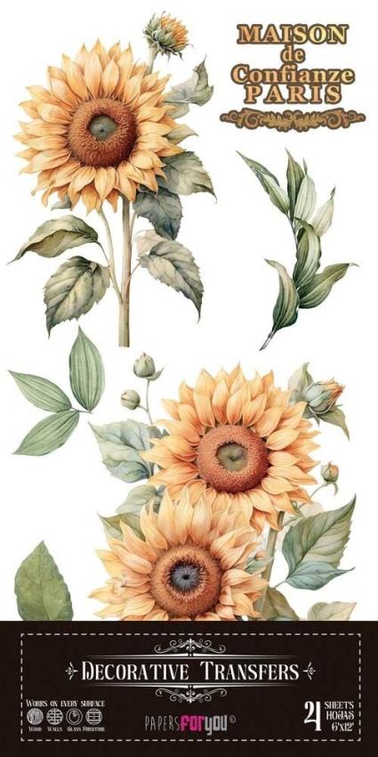 Papers For you - Transfer Aufkleber "Sunflowers" Decor Transfers 6x12 Inch