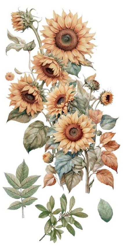 Papers For you - Transfer Aufkleber "Sunflowers" Decor Transfers 6x12 Inch