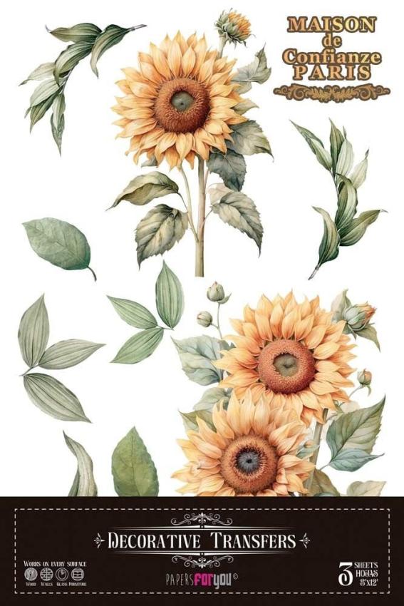 Papers For you - Transfer Aufkleber "Sunflowers" Decor Transfers 8x12 Inch