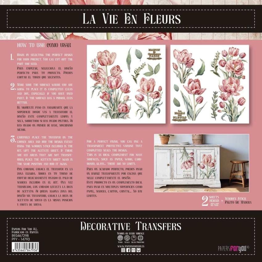 Papers For you - Transfer Aufkleber "Tulips" Decor Transfers 12x12 Inch