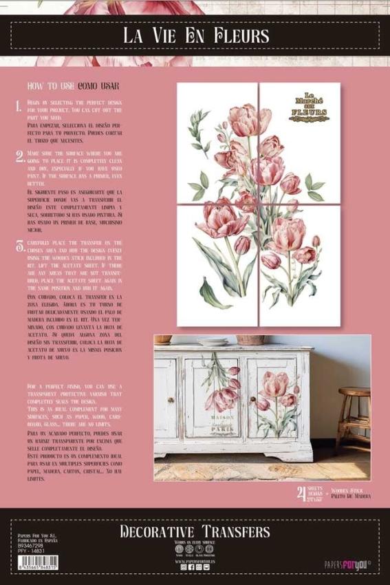 Papers For you - Transfer Aufkleber "Tulips" Decor Transfers 24x35 Inch
