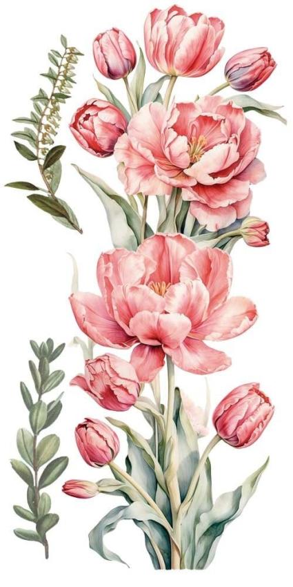 Papers For you - Transfer Aufkleber "Tulips" Decor Transfers 6x12 Inch