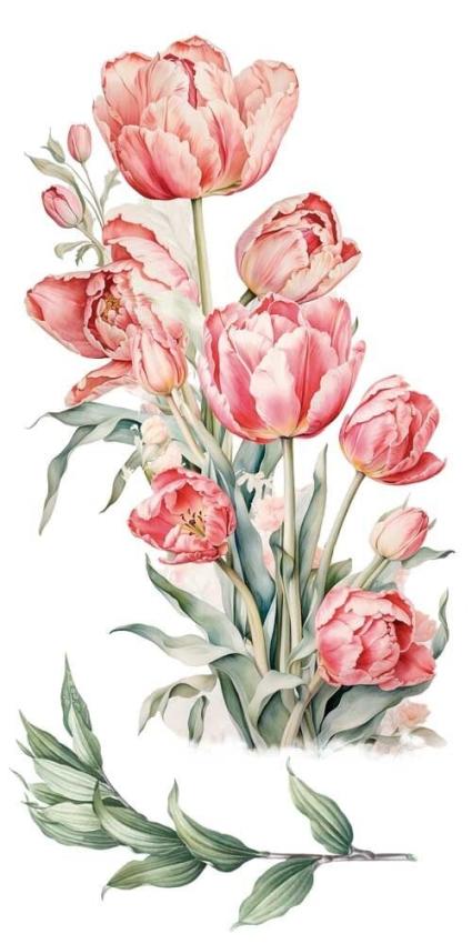 Papers For you - Transfer Aufkleber "Tulips" Decor Transfers 6x12 Inch