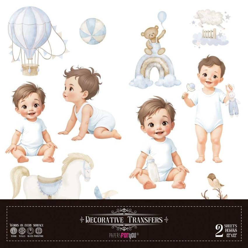 Papers For you - Transfer Aufkleber "Sweet Baby Boy" Decor Transfers 12x12 Inch