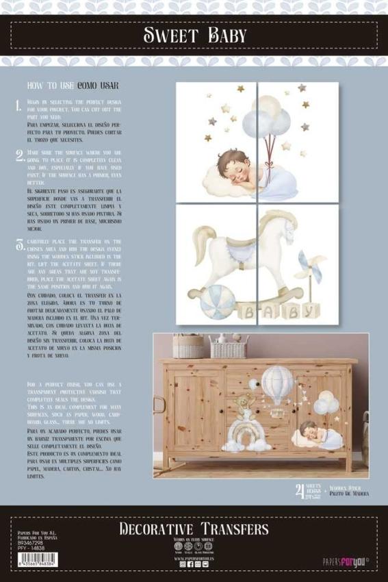 Papers For you - Transfer Aufkleber "Sweet Baby Boy" Decor Transfers 24x35 Inch