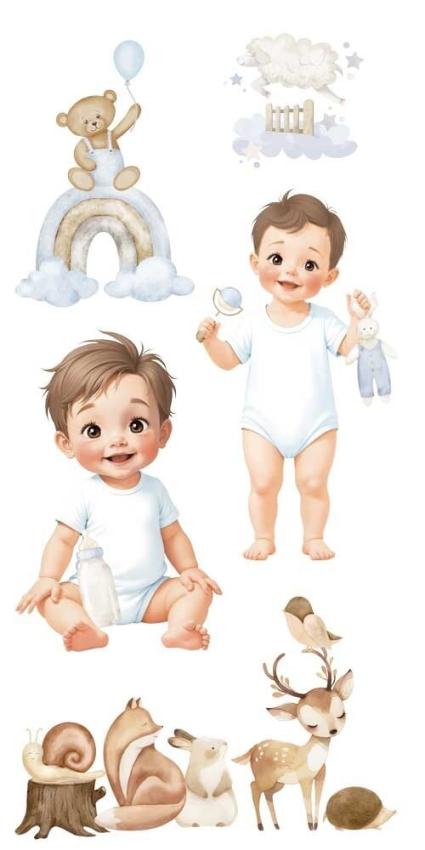 Papers For you - Transfer Aufkleber "Sweet Baby Boy" Decor Transfers 6x12 Inch