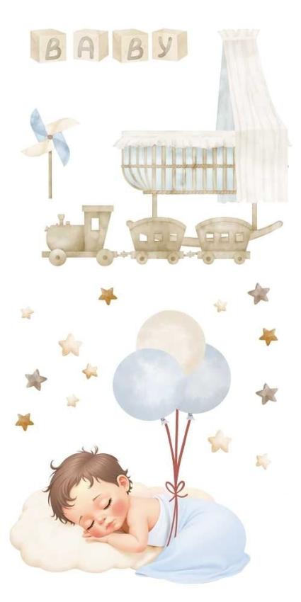 Papers For you - Transfer Aufkleber "Sweet Baby Boy" Decor Transfers 6x12 Inch