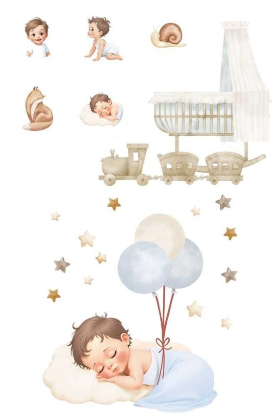 Papers For you - Transfer Aufkleber "Sweet Baby Boy" Decor Transfers 8x12 Inch